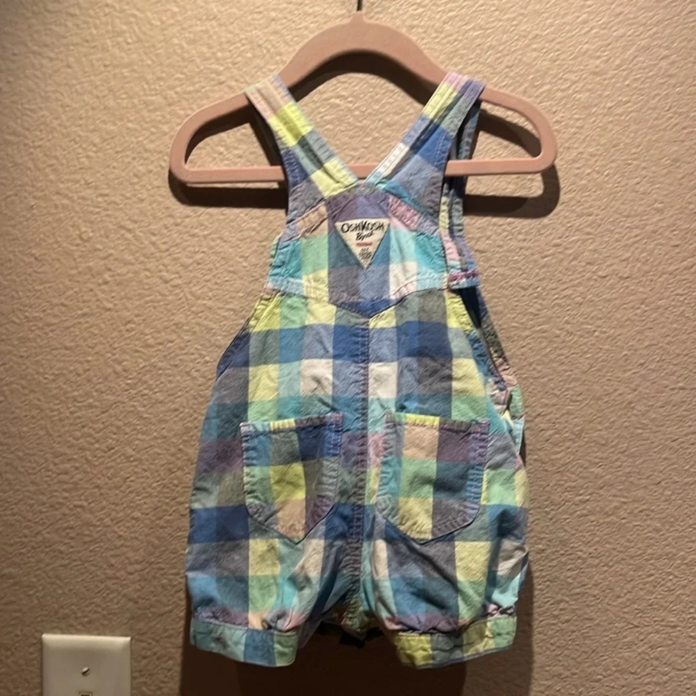 Oshkosh Girl Shortalls Romper Plaid Size 24 Months